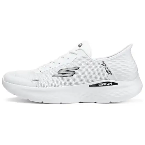 Skechers Slip Ins Fabric Cushioning Abrasion Resistant Lightweight Low top Casual Running Shoes Men's White