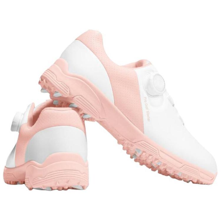 PGM Slip Resistant Abrasion Resistant Slip Resistant Abrasion Resistant Low top Golf Shoes Women’s White Pink