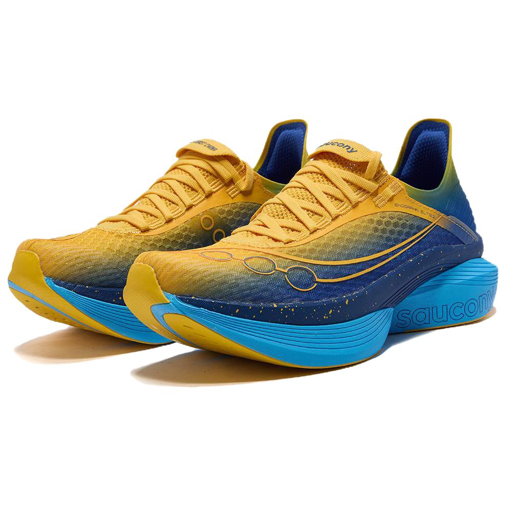 Saucony ENDORPHIN ELITE 2 Low top INCREDIRUN Toe Divider Carbon Plate Marathon Racing Running Shoes Men’s Yellow Blue