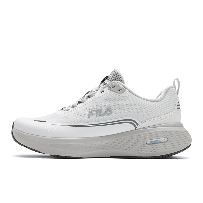 FILA Sports Function Textile, Synthetic Leather Cushioning, Wear Resistant Low top Running Shoes Women’s White Gray