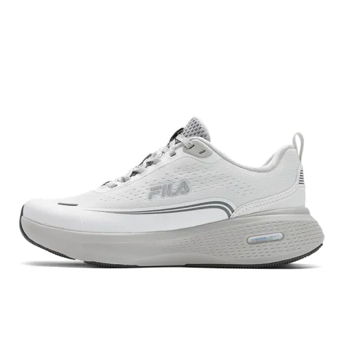 FILA Sports Function Textile, Synthetic Leather Cushioning, Wear Resistant Low top Running Shoes Women's White Gray