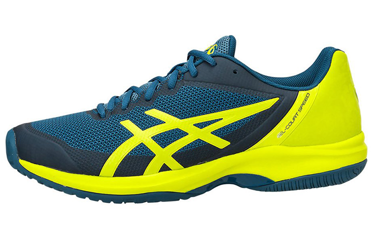 ASICS Gel Court Speed Versatile Mesh, Textile Abrasion Resistant Low top Running Shoes Men's Blue Yellow