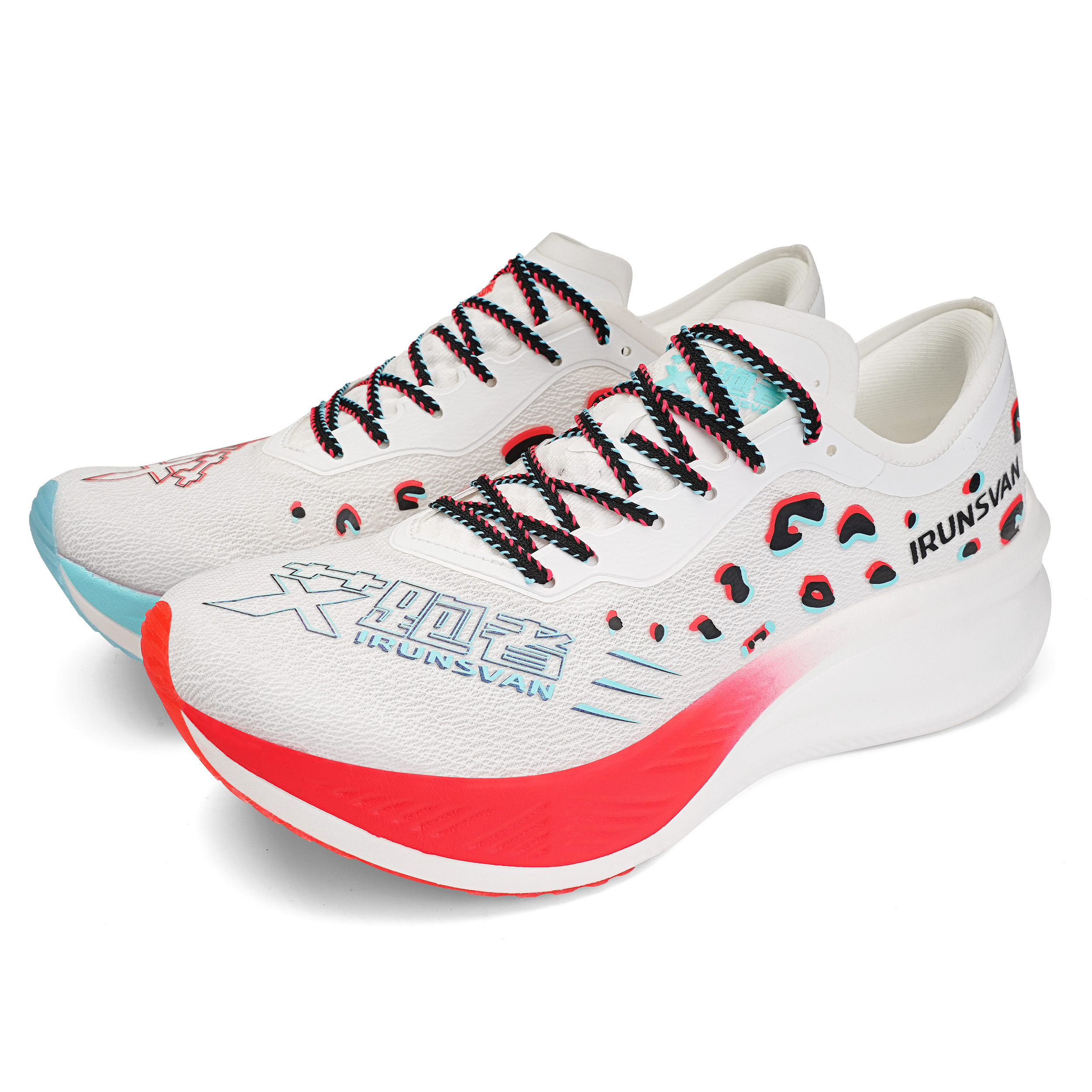 IRUNSVAN Low top Running Shoes Unisex Neon Fragmented Shadows