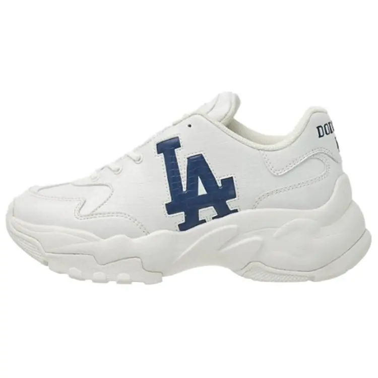 MLB Los Angeles Dodgers Slip Resistant Abrasion Resistant Mid top Chunky Sneakers Unisex Ecru