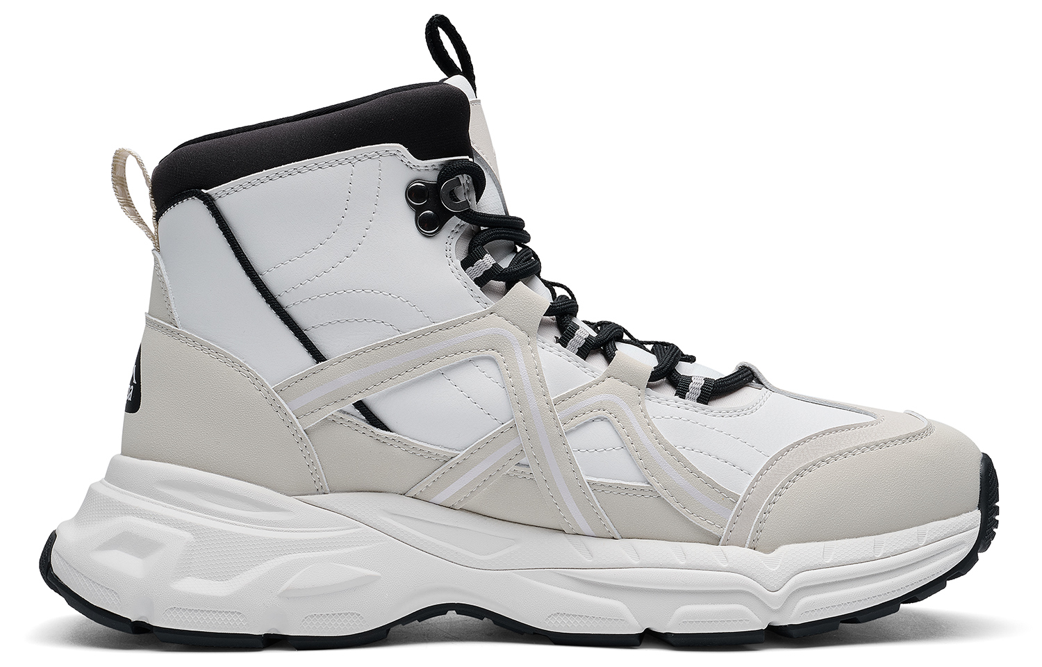 Kappa Slip Resistant Abrasion Resistant Coverage High top Outdoor Shoes Unisex Black White