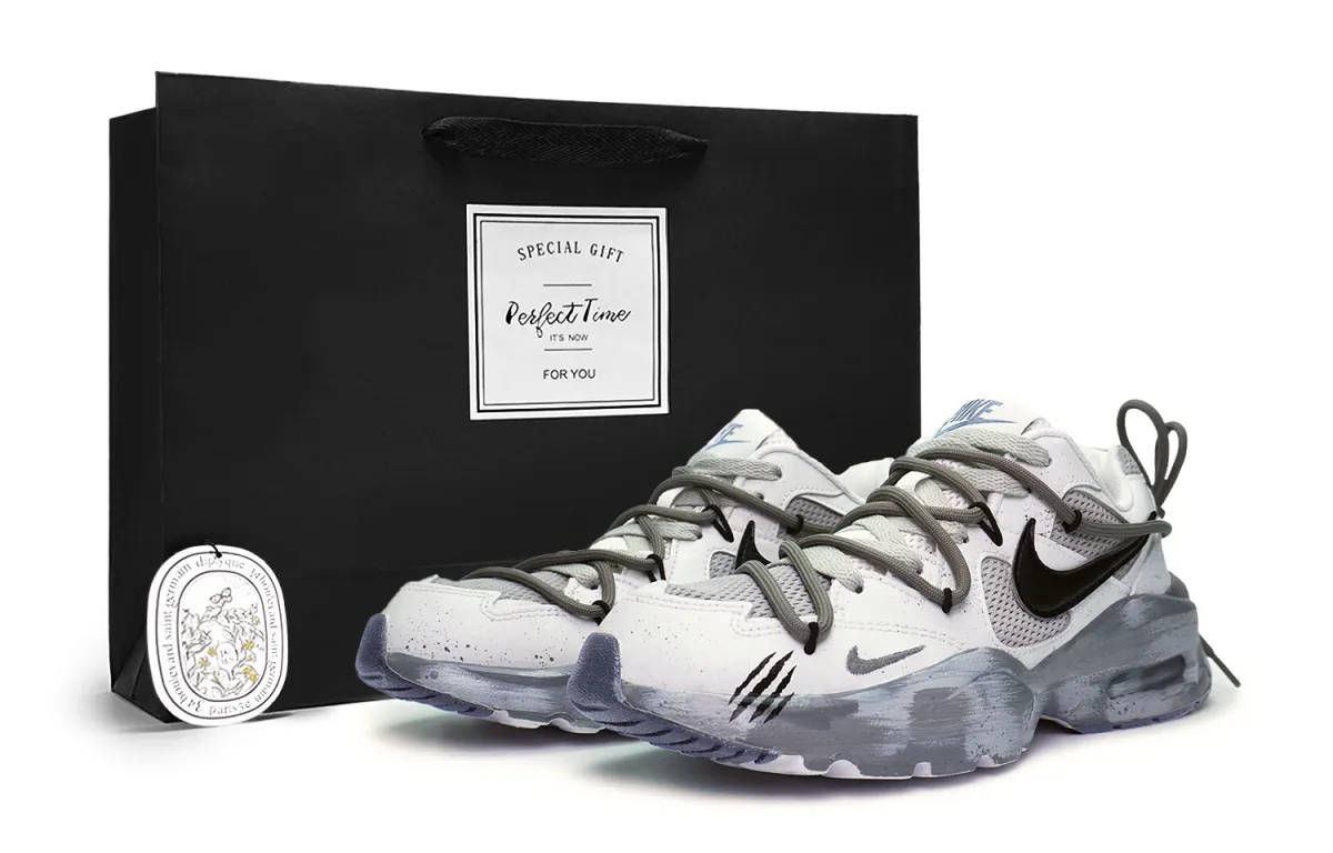 Nike Air Max Fusion Cushioning Slip Resistant Abrasion Resistant Low top Casual Running Shoes Women's Gray