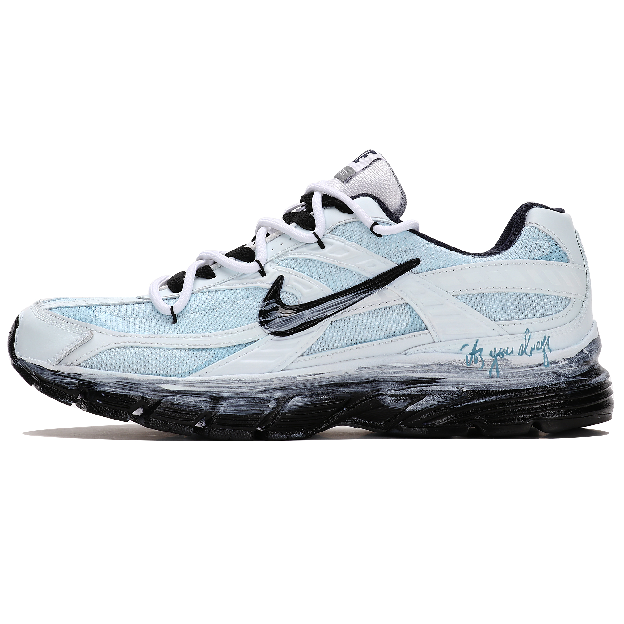 Nike Initiator Cushioning Abrasion Resistant Cushioning, Wear Resistant Low top Running Shoes Men’s Blue Black