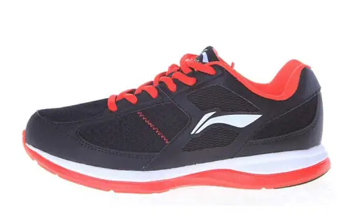 Li Ning Cushioning Breathable Abrasion Resistant Slip Resistant Low top Running Shoes Women's Black Red