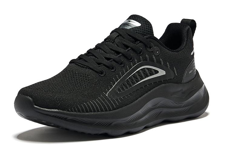 Erke Cushioning Abrasion Resistant Breathable Low top Running Shoes Women’s Jet Black Carbon Gray
