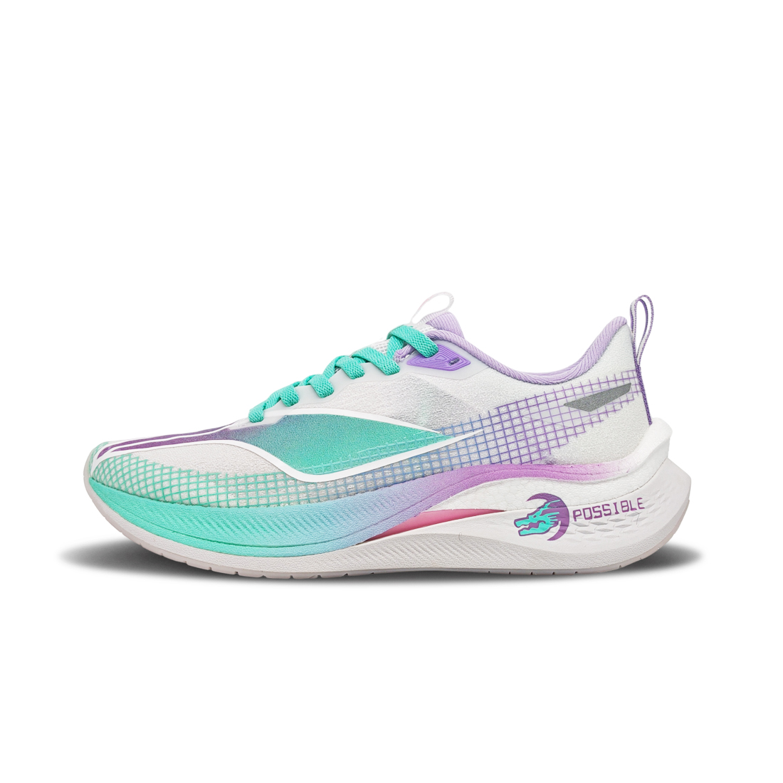 Li Ning Red Hare 7 Pro Cushioning Slip Resistant Abrasion Resistant Low top Running Shoes Unisex White Purple Cyan