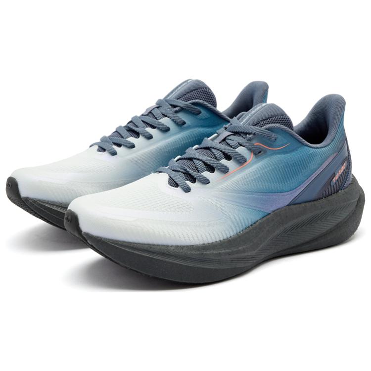 QIAODAN Cushioning Slip Resistant Abrasion Resistant Low top Sprint Running Shoes Men’s White Blue