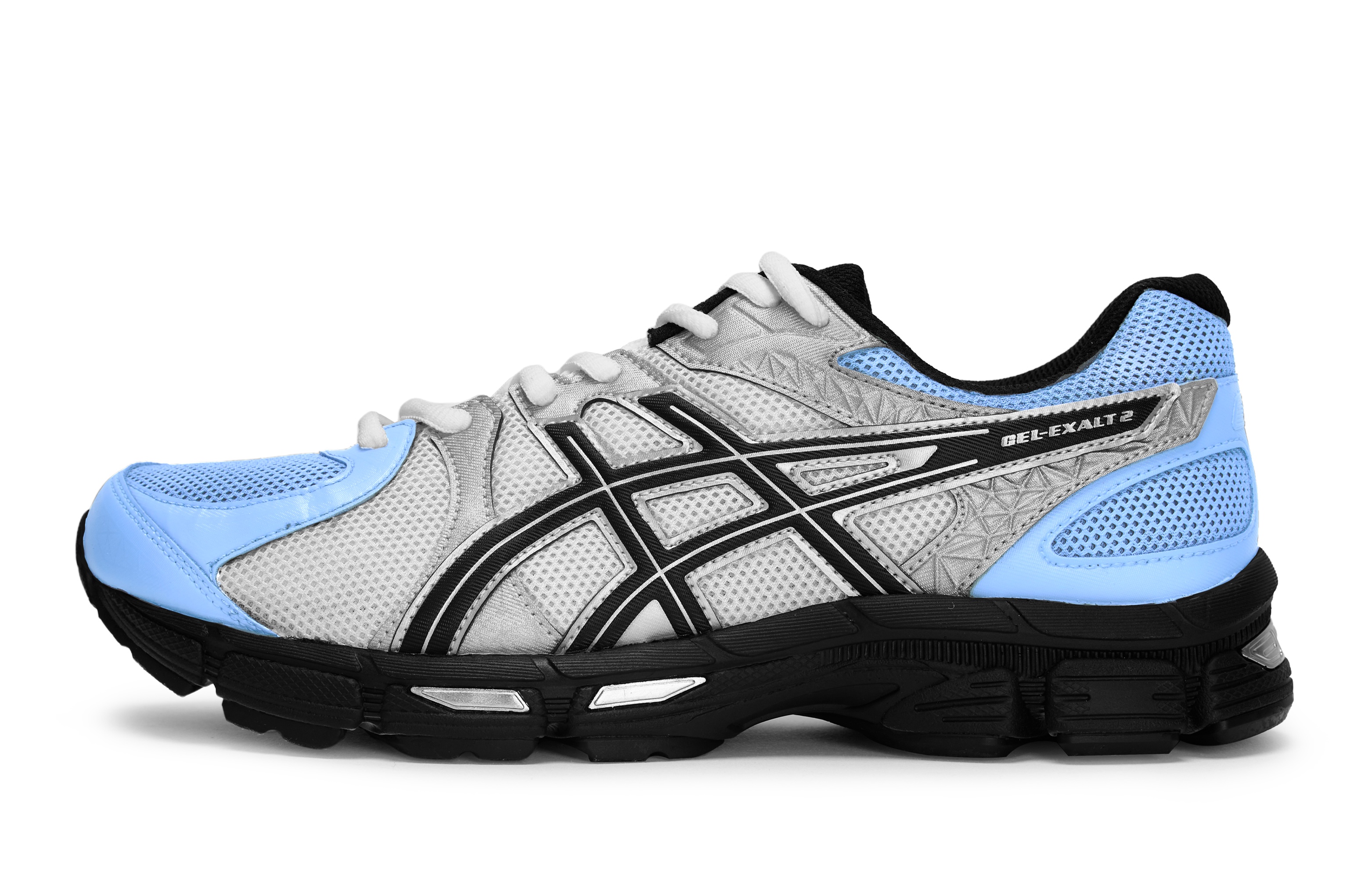 Asics Gel Exalt 2 Cushioning, Wear Resistant Low top Running Shoes Men’s Black Silver Blue