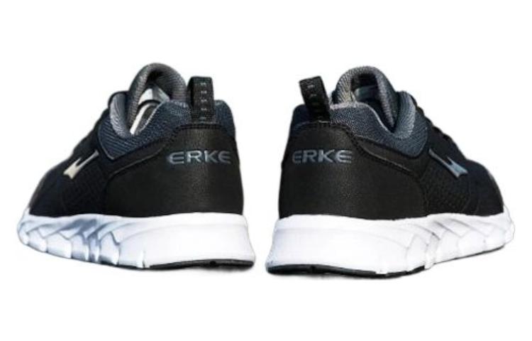 Erke Textile, Synthetic Leather Slip Resistant Abrasion Resistant Low top Casual Running Shoes Men’s Black White