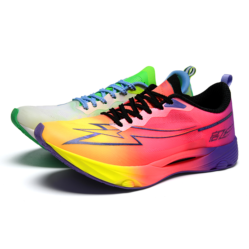 QIFEI Running Shoes Unisex Low Top Yellow/Pink/Green Camouflage