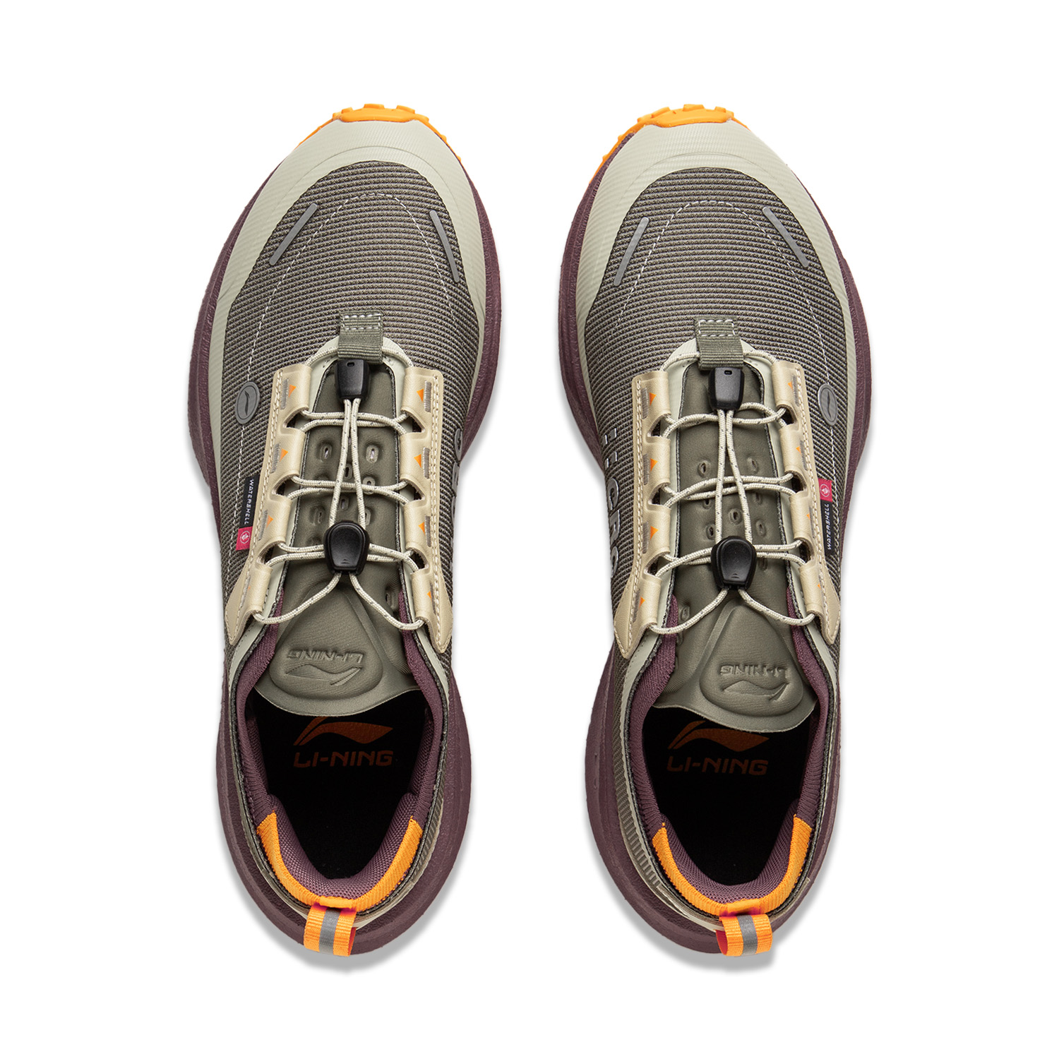 Li Ning Abrasion Resistant Low top Running Shoes Unisex Green Purple