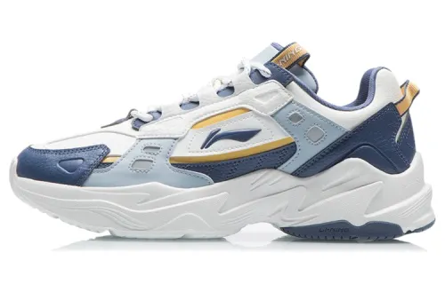 Li Ning Leather Cushioning Slip Resistant Abrasion Resistant Breathable Lightweight Reflective Rebound Low top