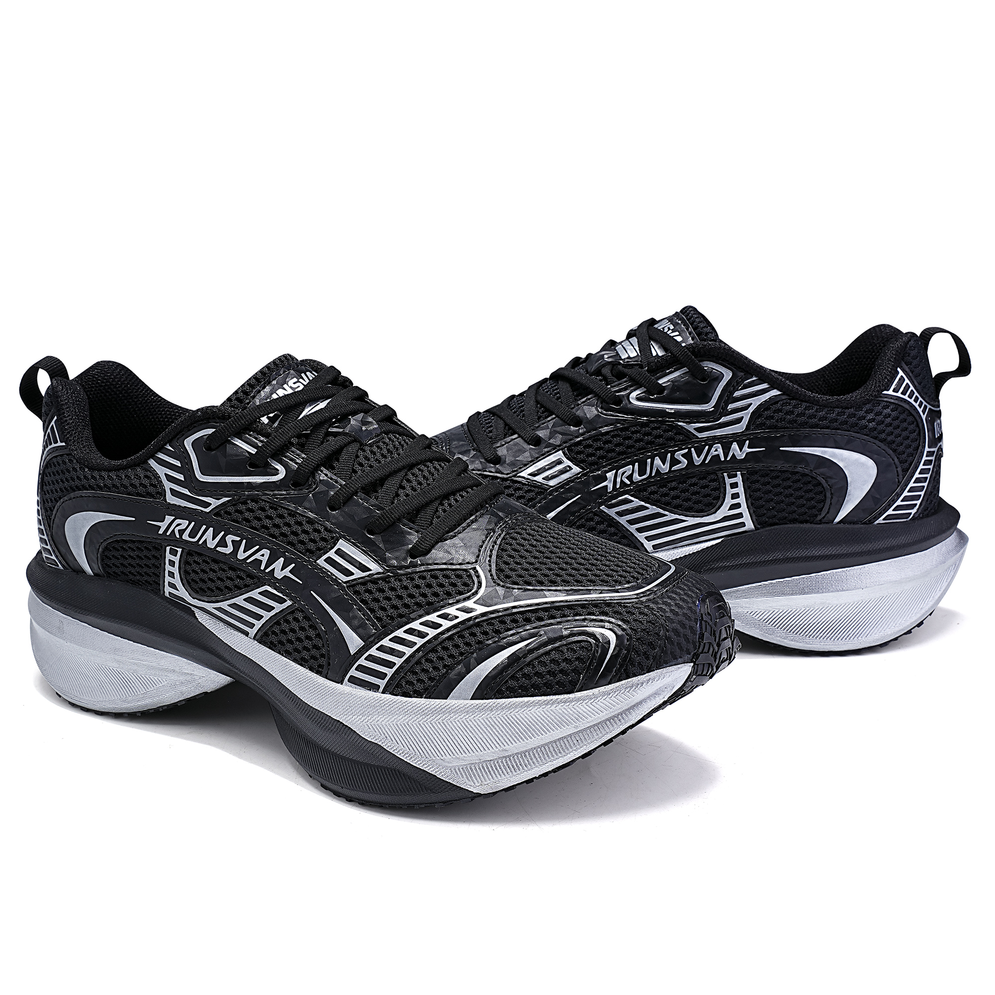 IRUNSVAN Low top Running Shoes Unisex Gothic Silver