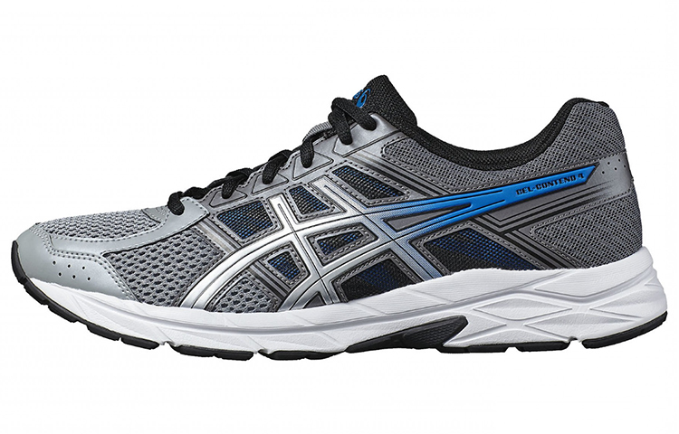 Asics Gel Contend 4 Abrasion Resistant Breathable Low top Running Shoes Men's Gray Silver