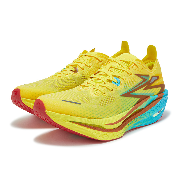 361° Flame 4 Low top Full Length Carbon Plate Casual Marathon Long Distance Running Shoes Unisex Acid Yellow