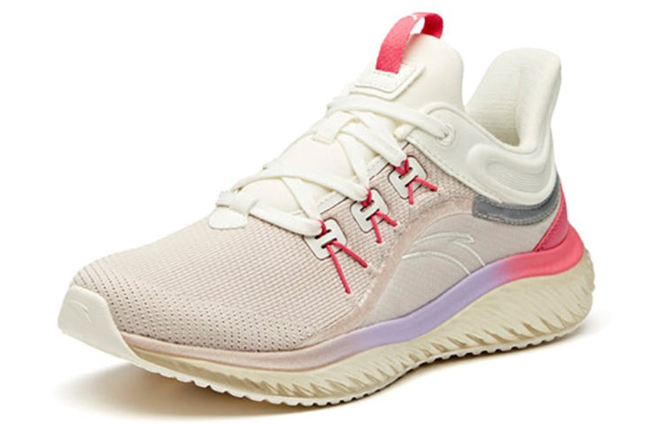 Anta Cushioning Slip Resistant Breathable Low top Running Shoes Women’s Gray White Purple