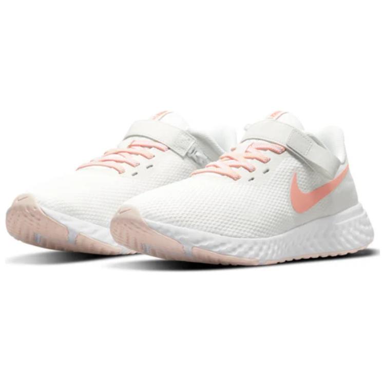 Женские кроссовки Nike REVOLUTION 5 FlyEase (бело-оранжевые) — 白色/珍珠橙/白色/深红色 — фото 3
