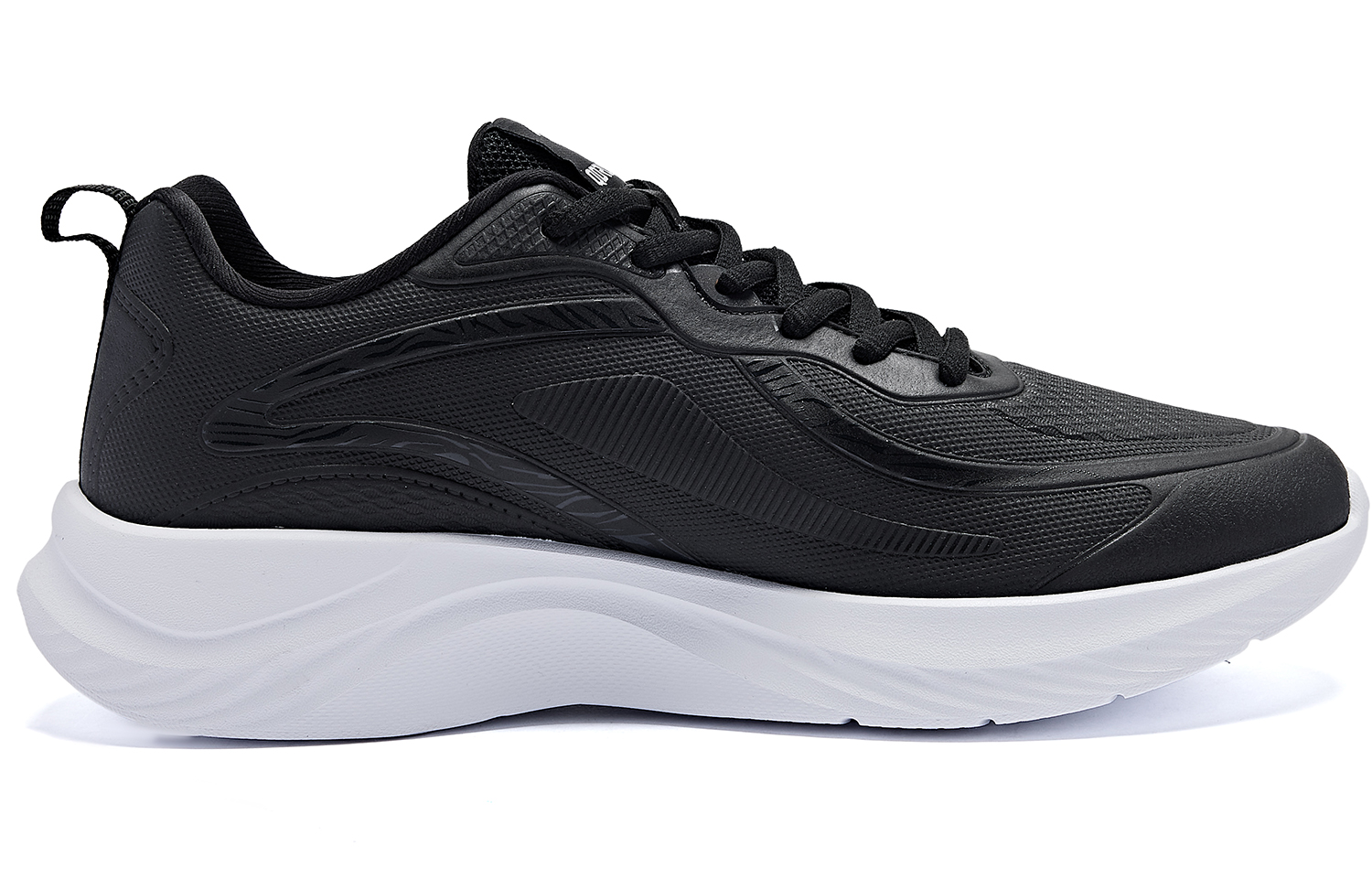 QIAODAN Comfortable Cushioning, Wear Resistant Low top Running Shoes Men’s Black White