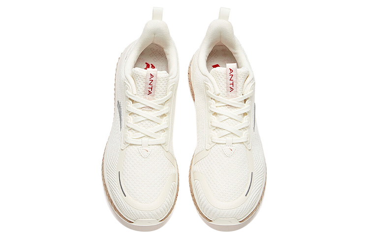ANTA Running Shoes Women’s Low Top Ivory White/Silver/Baby Pink