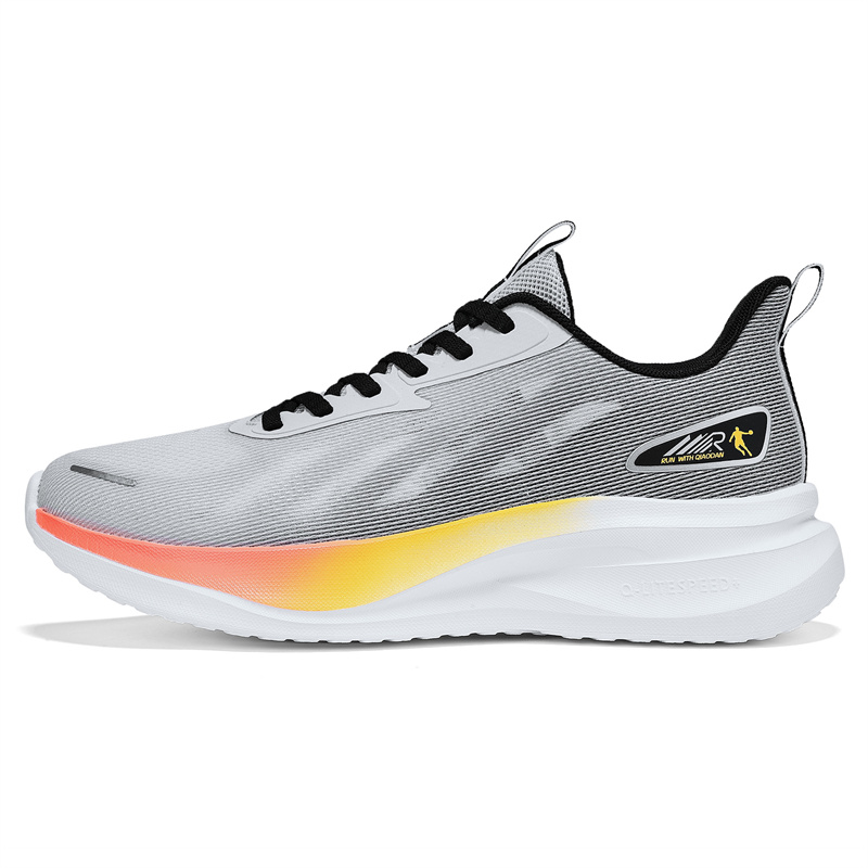 QIAODAN Cushioning Breathable Low top Casual Running Shoes Men’s Gray Silver Black