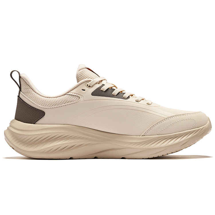 Erke Cushioning Rebound Low top Casual Running Shoes Men’s Warm Linen Dried Wood Gray