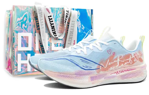 Li Ning Red Hare 6 Pro Slip Resistant Breathable Abrasion Resistant Low top Casual Running Shoes Men's Blue Pink