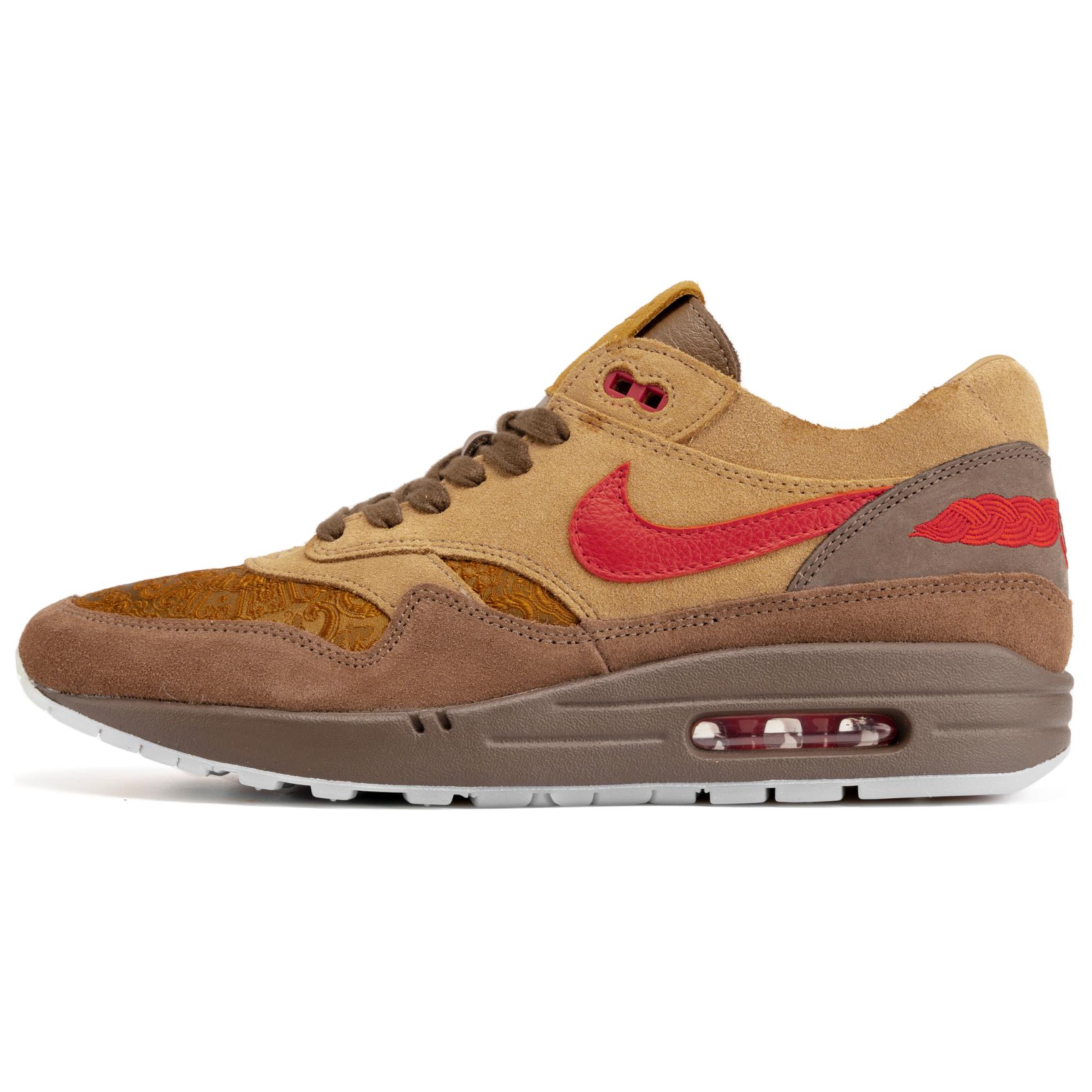 CLOT x Nike Air Max 1 Low top Casual Running Shoes Unisex Brown Yellow