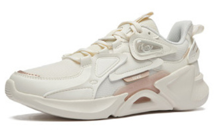 361° Mesh, Synthetic Leather Cushioning Abrasion Resistant Lightweight Low top Running Shoes Women’s White Gold