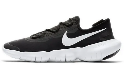 Nike Free RN 5.0 barefoot feeling, sports shock absorption, non-slip and wear-resistant, low-top casual running shoes, men's black and white