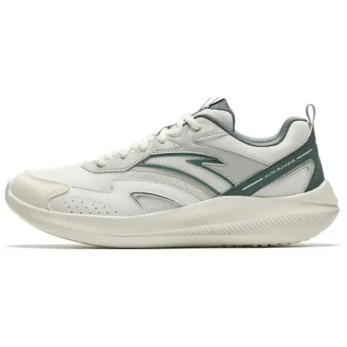 Anta Slip Resistant, Abrasion Resistant, Breathable Low top Casual Running Shoes Men's White Gray Green