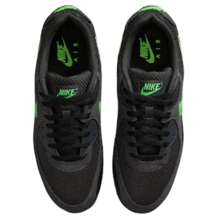 Nike Air Max 90 Mesh, Leather Abrasion Resistant Low top Running Shoes Men’s Black Green