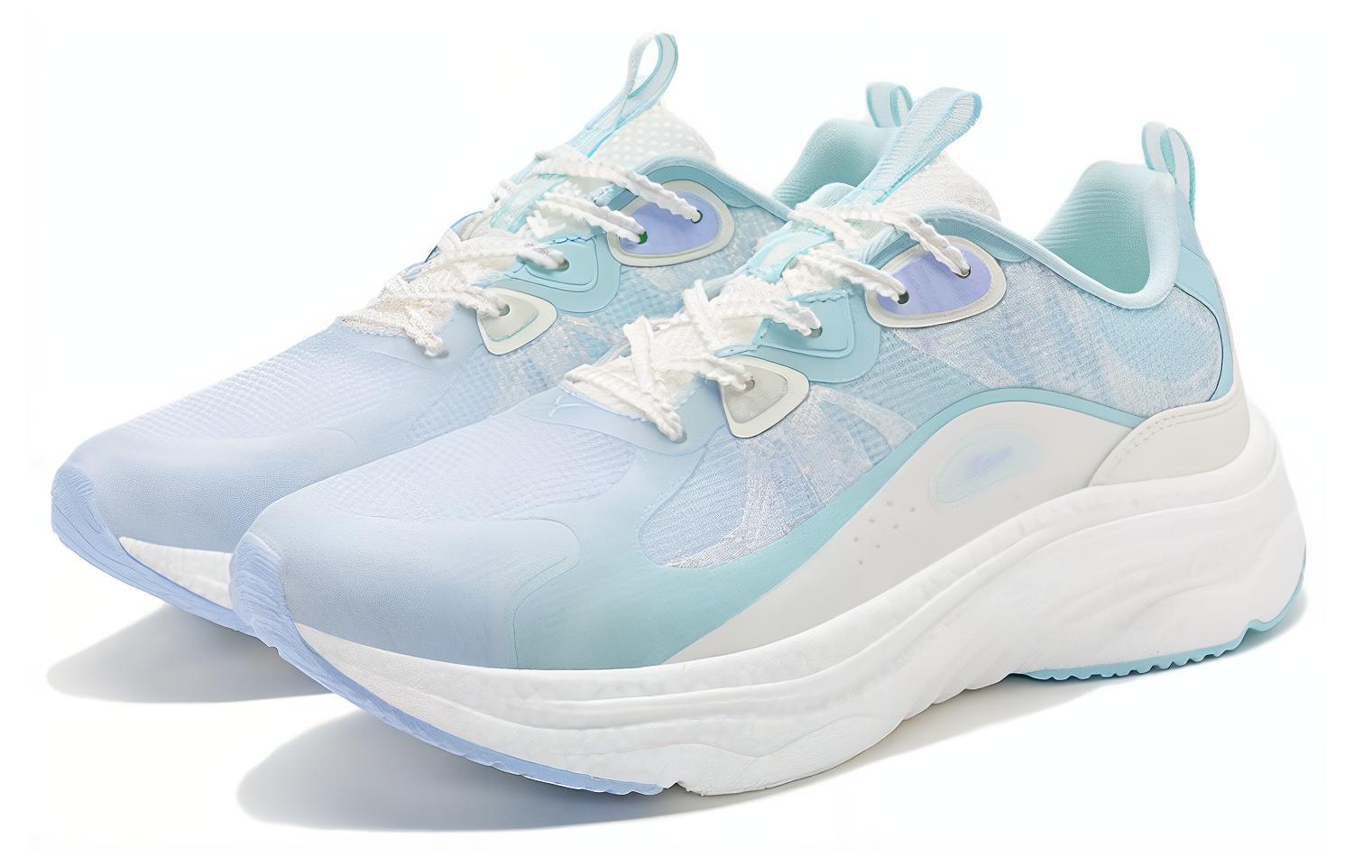XTEP Cushioning Slip Resistant Abrasion Resistant Low top Running Shoes Women’s Light Dusk Blue
