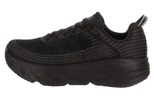 HOKA ONE ONE Bondi 6 comfortable fabric synthetic leather non-slip wear-resistant breathable and lightweight low-top running shoes women's black