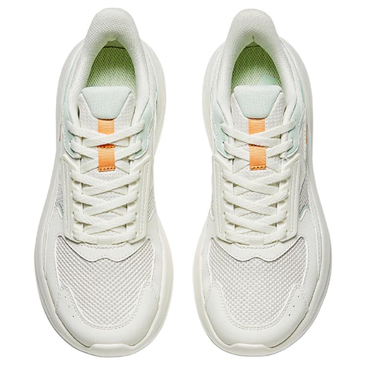 Anta Running Collection Fabric Cushioning Slip Resistant Low top EVA Casual Running Shoes Women’s White Green