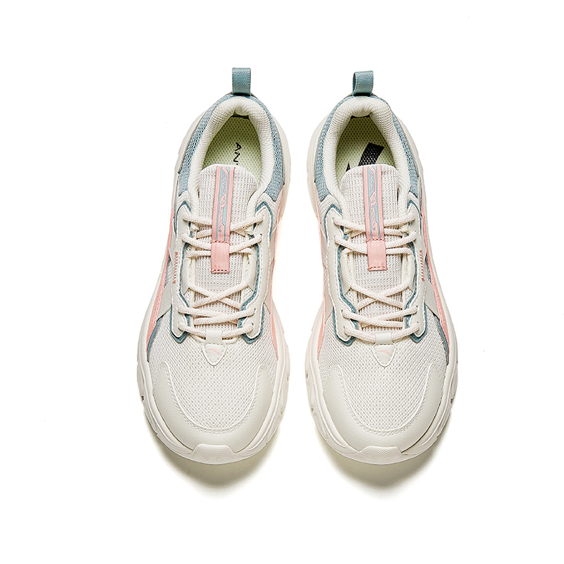 Anta Comfortable Cushioning, Wear Resistant Low top Running Shoes Women’s White Pink Cyan