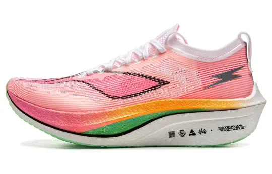 Li Ning Feidian 4 Elite Low top Li Ning BOOM Technology/POWERED By Marathon Training Race Running Shoes Unisex Pink