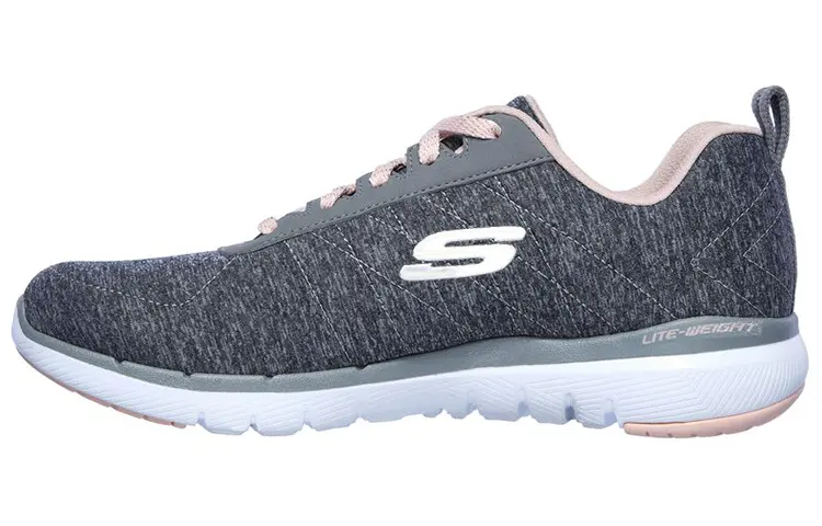 Skechers Flex Appeal 3.0 Insiders Abrasion Resistant Breathable Low top Running Shoes Women's Gray Pink