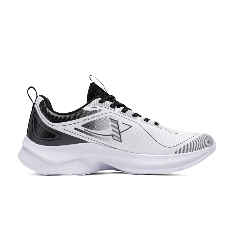 XTEP Cushioning, Wear Resistant Low top Casual Running Shoes Men’s New White Black