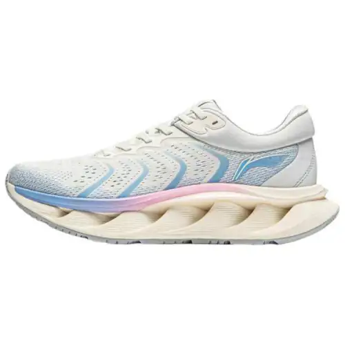 Li Ning Cushioning Abrasion Resistant Cushioning, Wear Resistant Low top Casual Running Shoes Men's White Blue