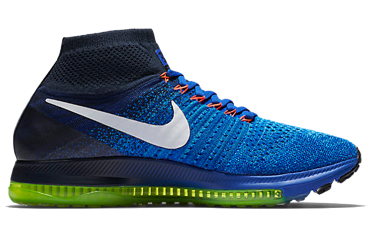 Мужские кроссовки Nike All Out Flyknit Air Zoom (черно-сине-зеленые) — Чёрный / синий / зелёный — фото 2