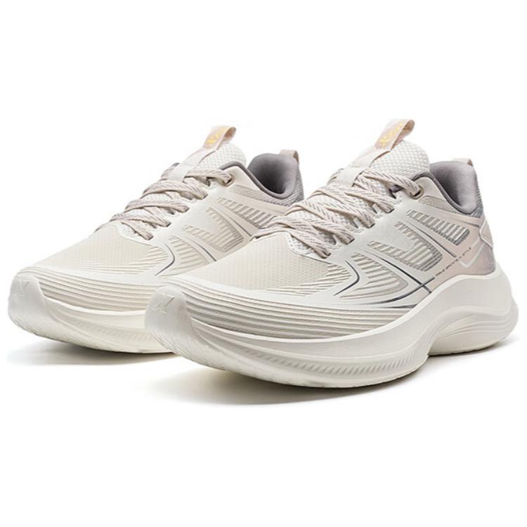 XTEP Slip Resistant Coverage Slip Resistant Coverage Low top Casual Running Shoes Women’s Beige Gray
