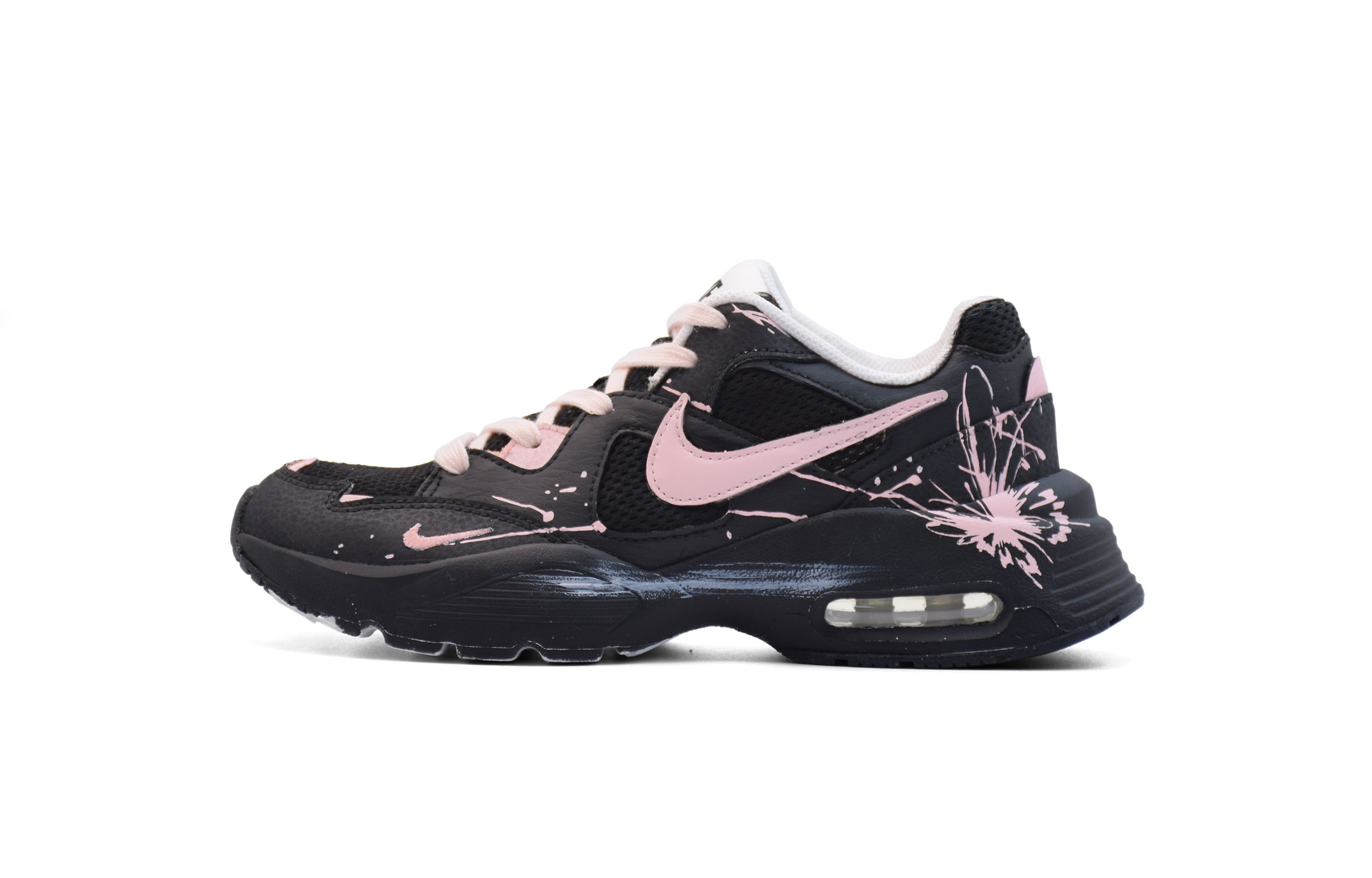 Nike Air Max Fusion Slip Resistant Low top Running Shoes Women’s Black Pink