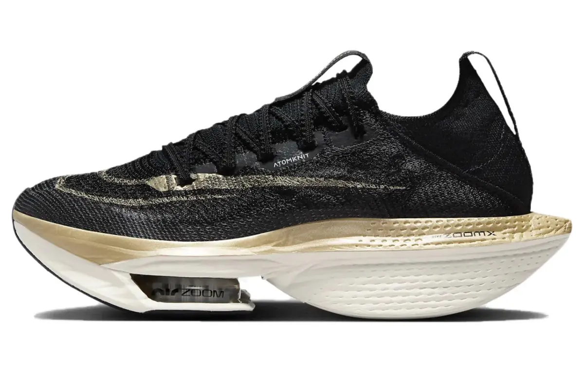 Nike Air Zoom Alphafly Next% 2 Black Metallic Gold Grain Women's