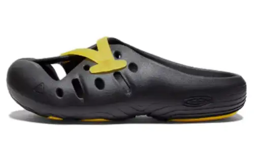 Keen YOGEEZ Rubber Sole No Special Function Closed Toe Slippers Unisex Black Yellow