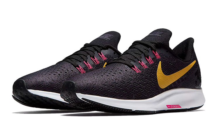 Женские кроссовки Nike Air Zoom Pegasus 35 (черно-розовые) — Чёрныйрозовый — фото 3