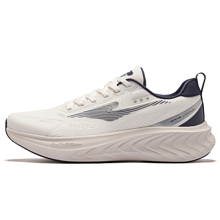 Erke Cushioning Rebound Low top Neutral Force Technology Sprint Running Shoes Men’s Microcrystal White Cosmic Blue